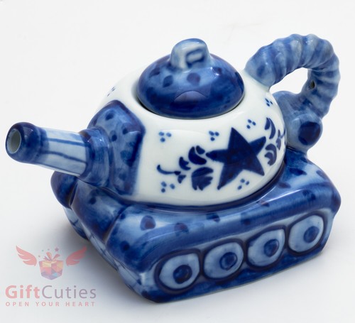 Porcelain gzhel teapot russian - teapot,